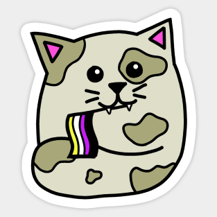 non-binary pride flag cat Sticker